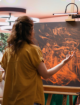 Artist painting board