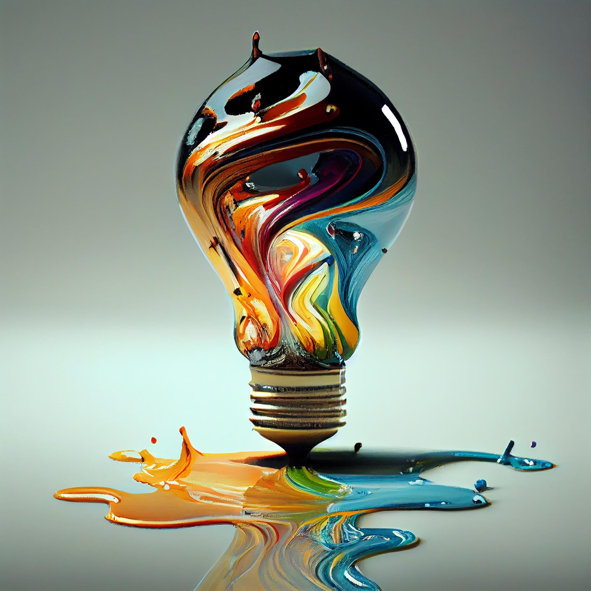 Painted bulb artwork