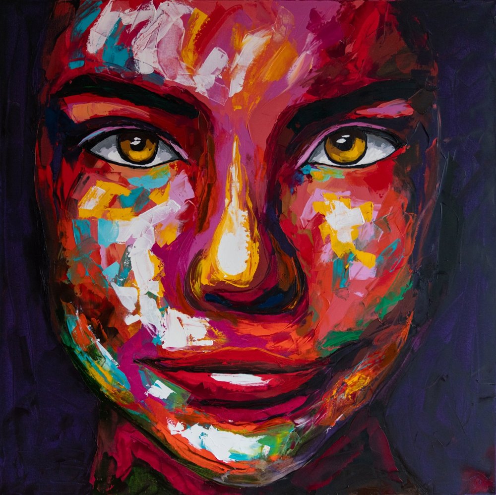 She is naive — oil on canvas